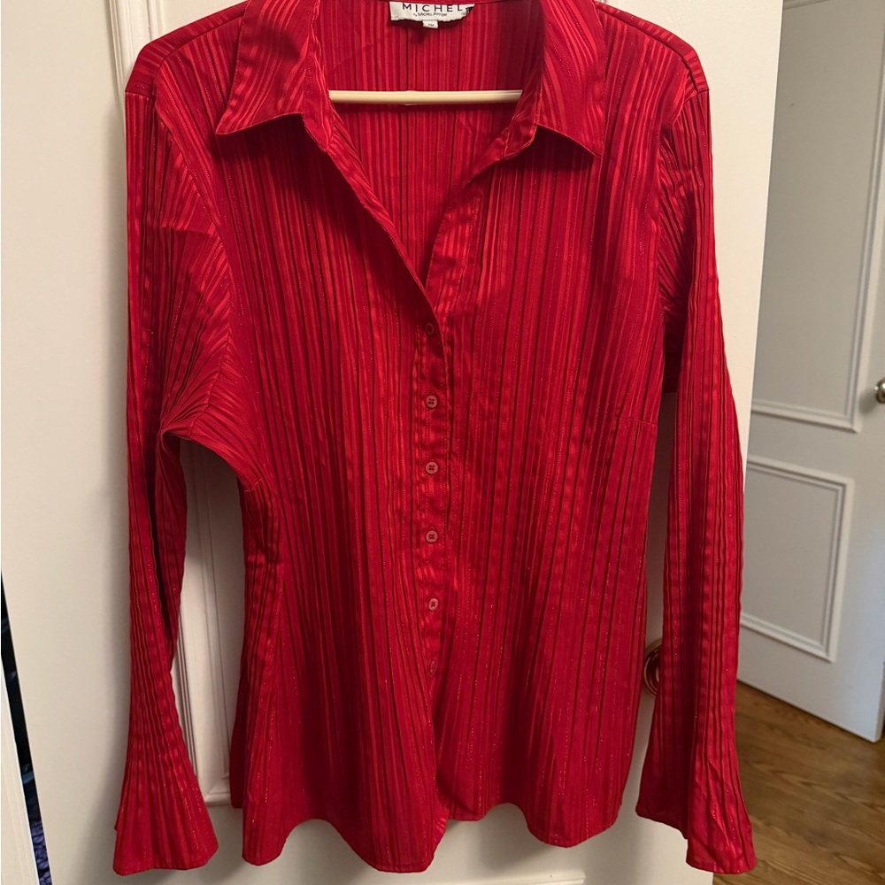 Vibrant Red Button Down Shirt
